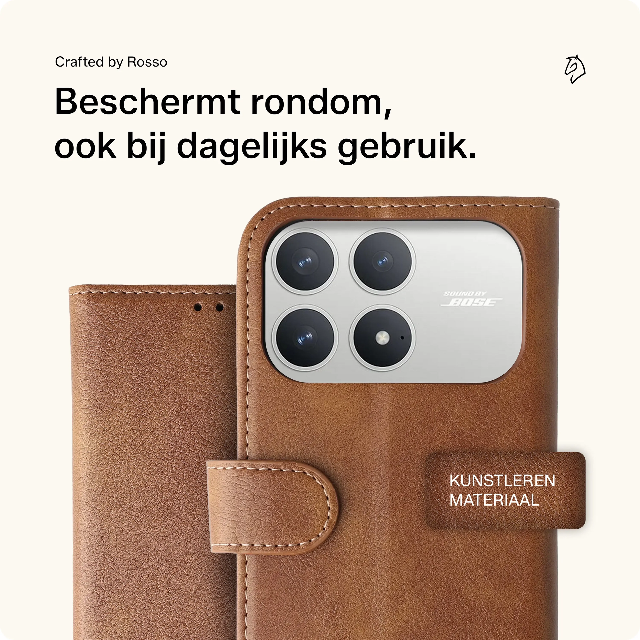 Rosso Element Xiaomi Poco F8 Pro Hoesje Book Case Wallet Bruin afbeelding 4
