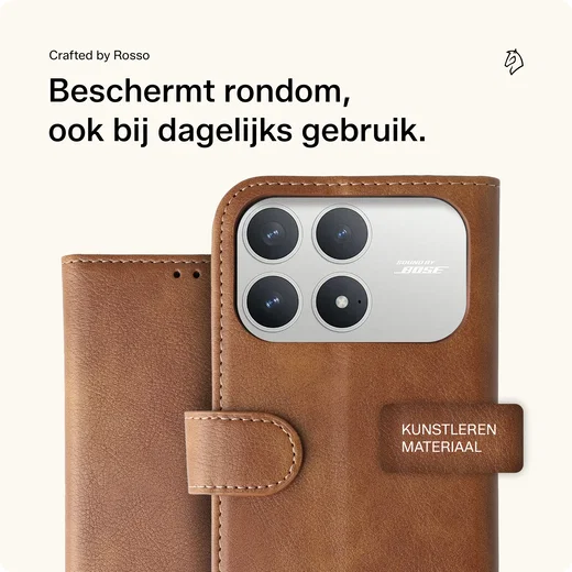 Rosso Element Xiaomi Poco F8 Pro Hoesje Book Case Wallet Bruin afbeelding 4