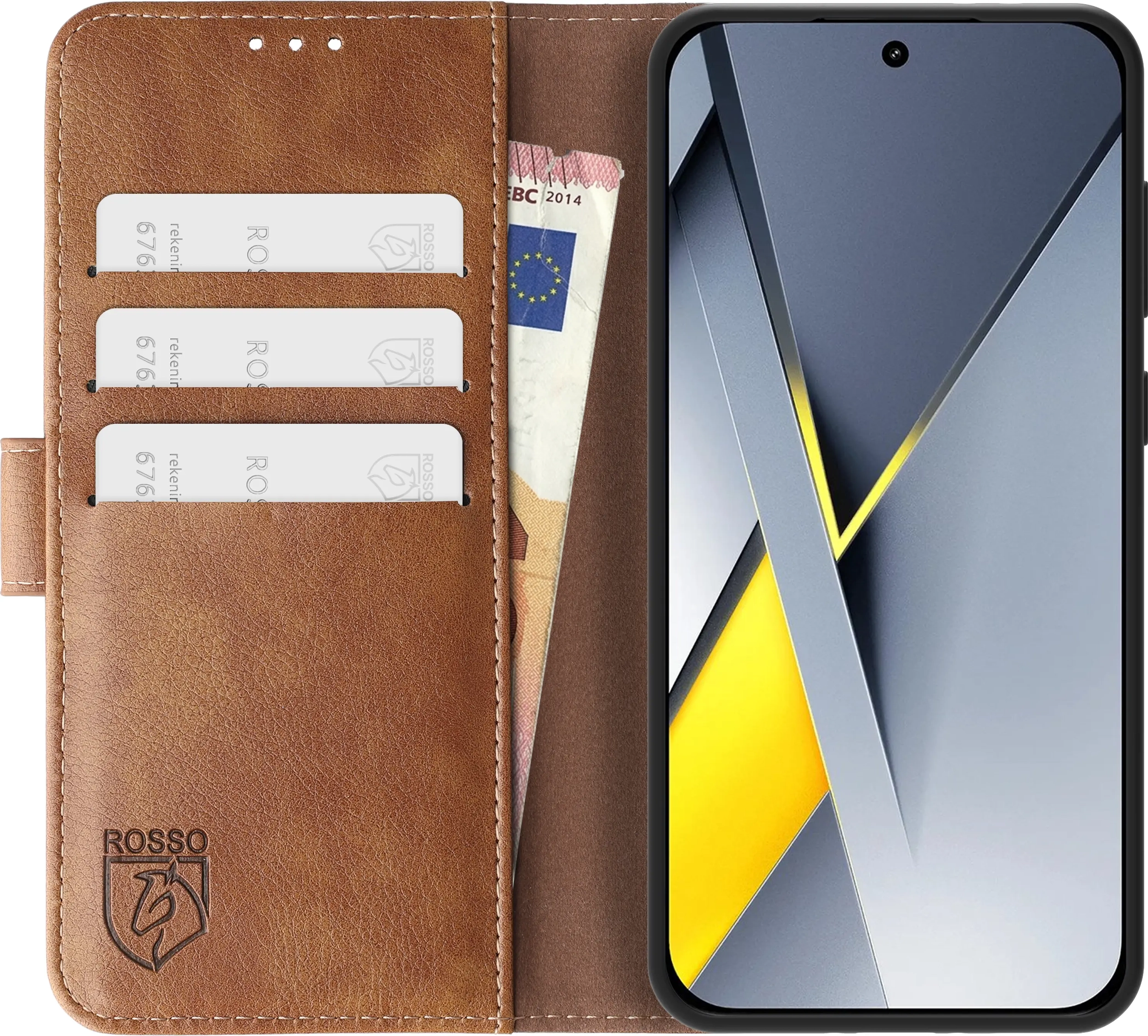 Rosso Element Xiaomi Poco F8 Pro Hoesje Book Case Wallet Bruin afbeelding 15