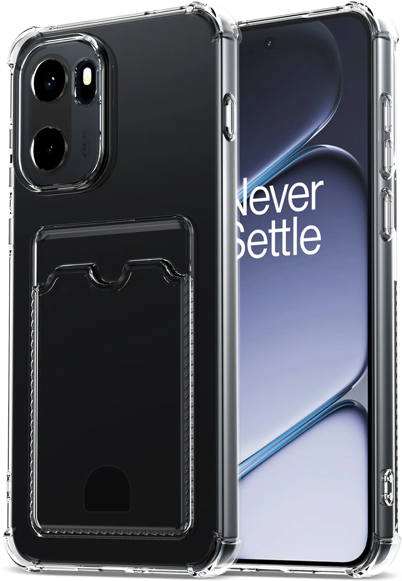 OnePlus 15R Hoesje Dun TPU met Pasjeshouder Back Cover Transparant afbeelding 1