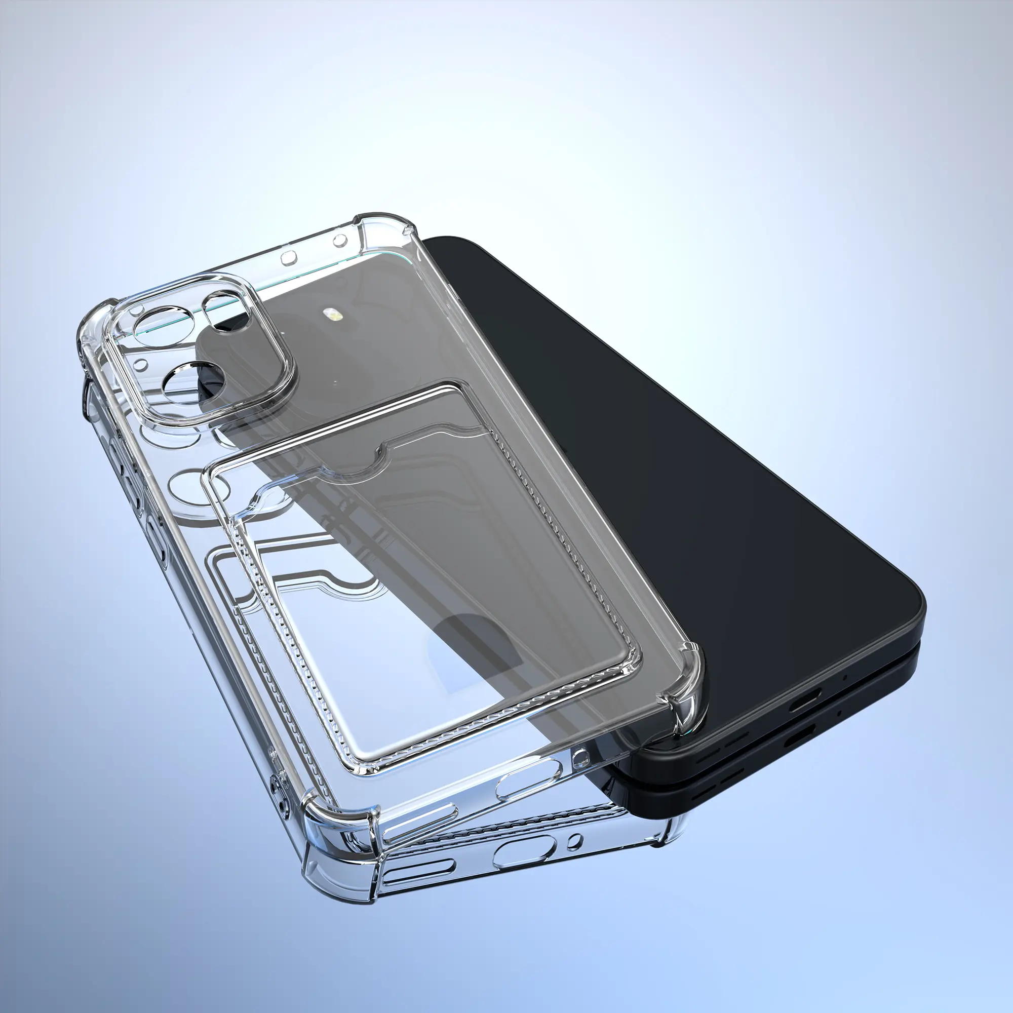 OnePlus 15R Hoesje Dun TPU met Pasjeshouder Back Cover Transparant afbeelding 5
