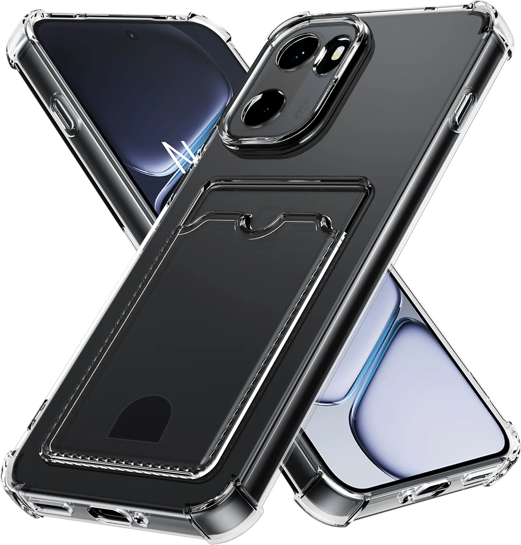 OnePlus 15R Hoesje Dun TPU met Pasjeshouder Back Cover Transparant afbeelding 3