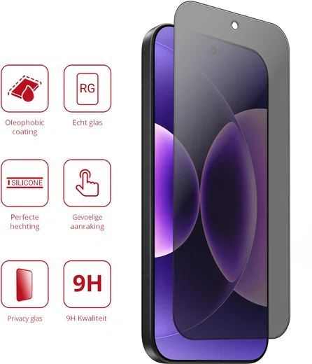 Rosso Xiaomi 17 9H Tempered Glass Screen Protector Privacy afbeelding 2
