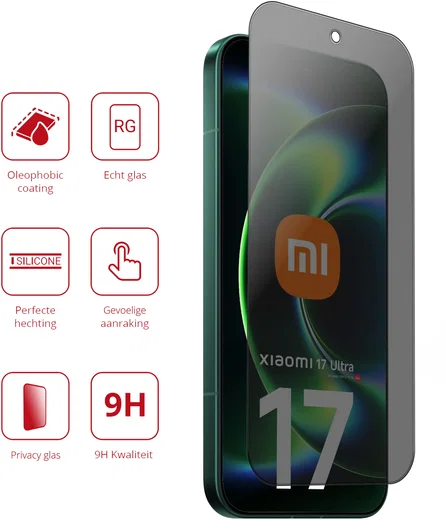 Rosso Xiaomi 17 Ultra 9H Tempered Glass Screen Protector Privacy afbeelding 2