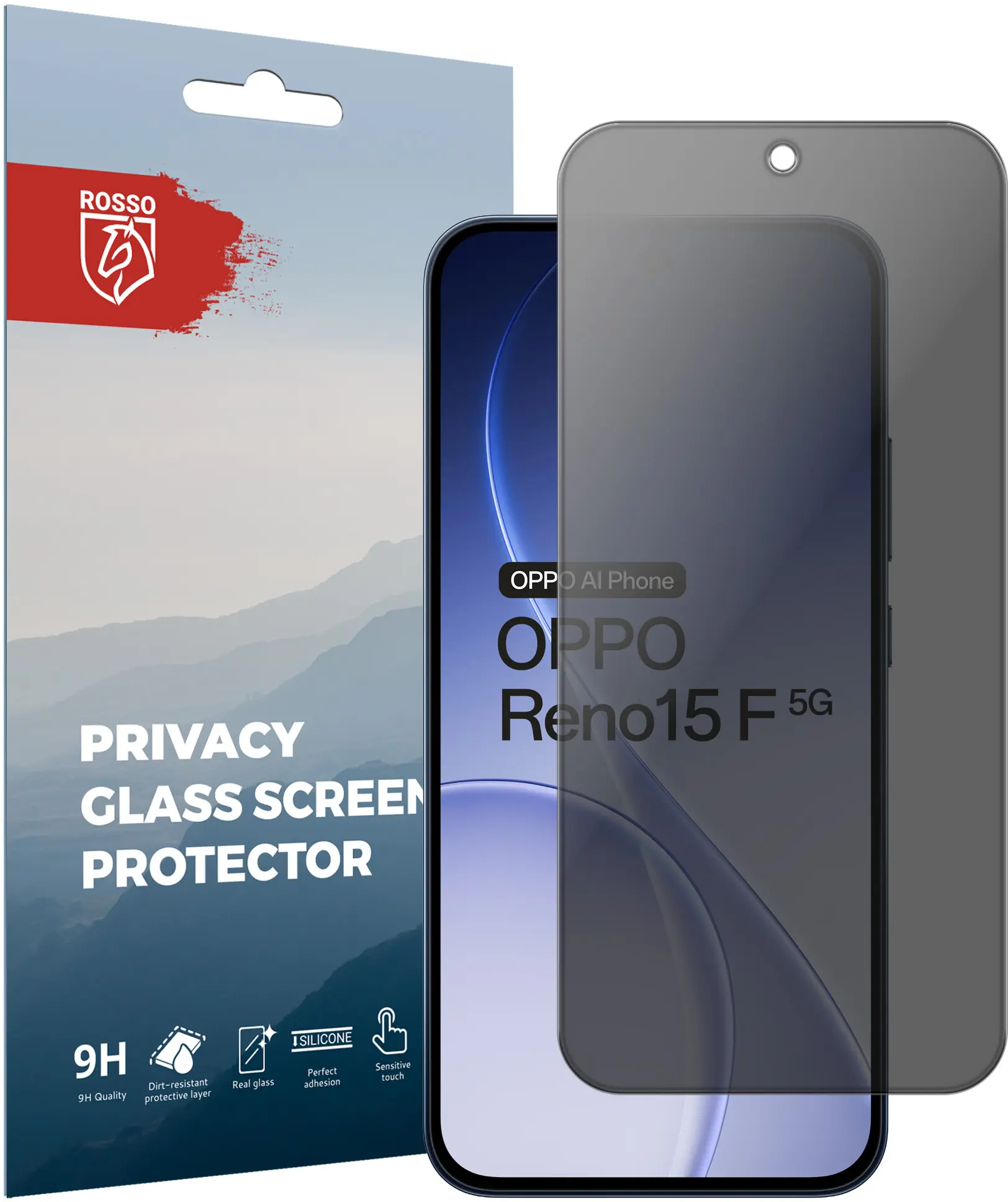 Rosso Oppo Reno 15 F 9H Tempered Glass Screen Protector Privacy afbeelding 1