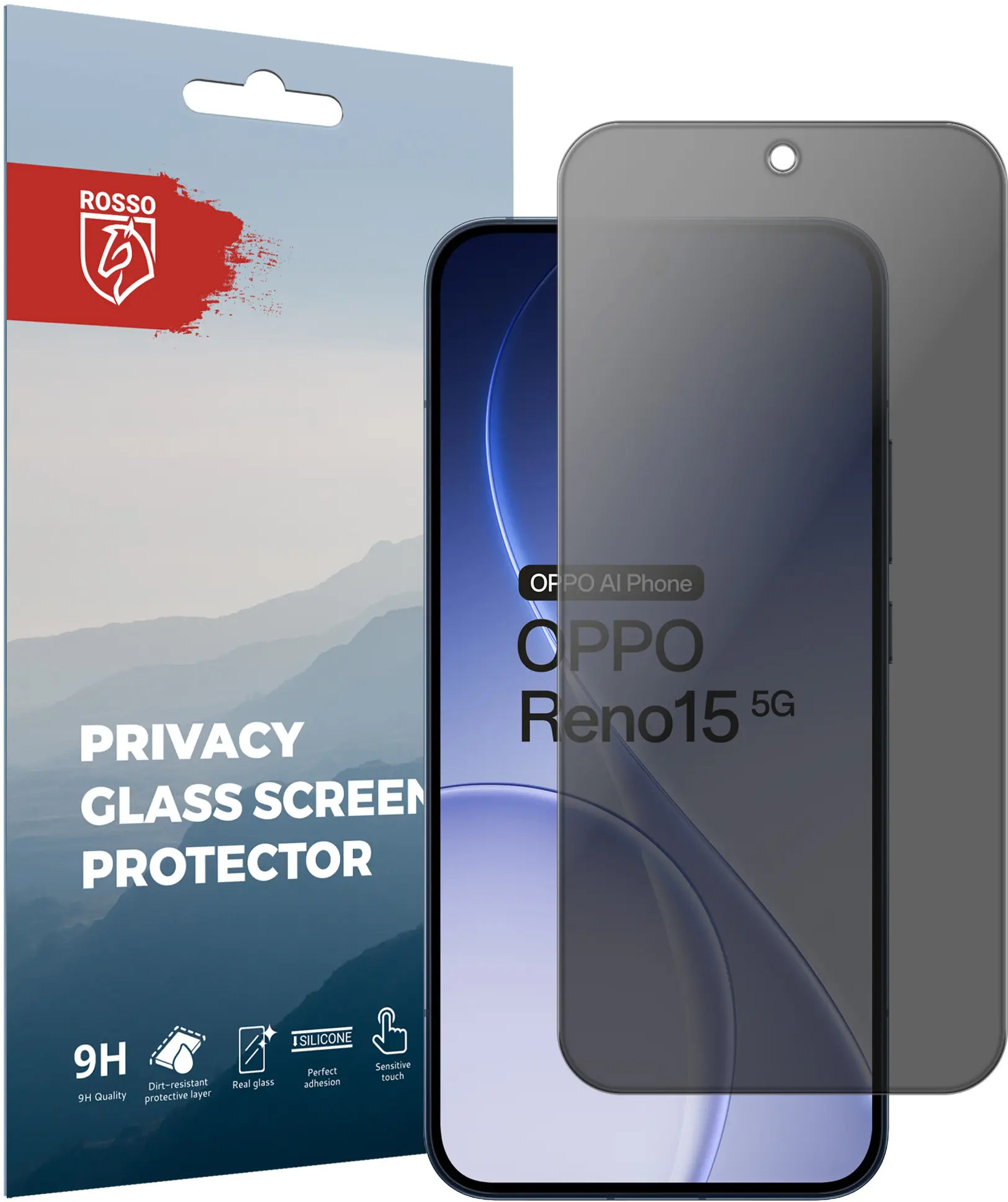 Rosso Oppo Reno 15 9H Tempered Glass Screen Protector Privacy afbeelding 1