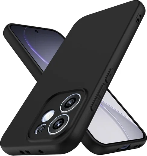 Oppo Reno 15 Hoesje Dun TPU Back Cover Matte Zwart afbeelding 1