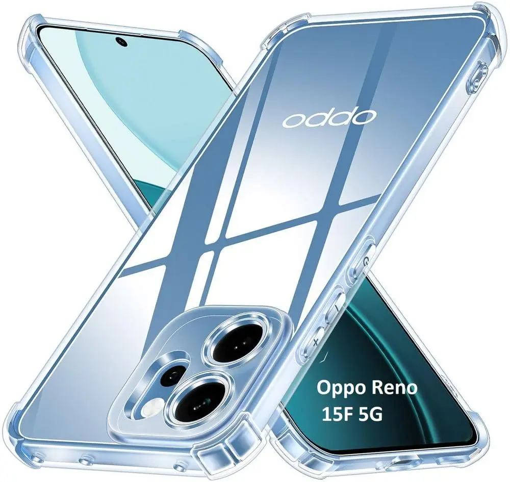 Oppo Reno 15 F Hoesje Schokbestendig en Dun TPU Back Cover Transparant afbeelding 1