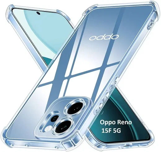 Oppo Reno 15 F Hoesje Schokbestendig en Dun TPU Back Cover Transparant afbeelding 1