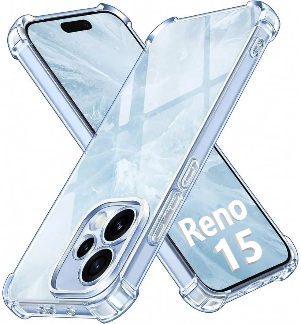 Oppo Reno 15 Hoesje Schokbestendig en Dun TPU Back Cover Transparant afbeelding 1