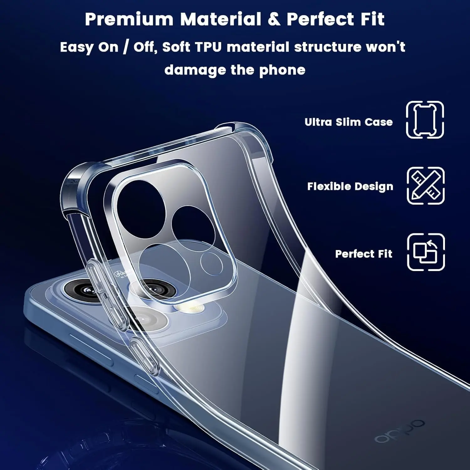Oppo Reno 15 Hoesje Schokbestendig en Dun TPU Back Cover Transparant afbeelding 7
