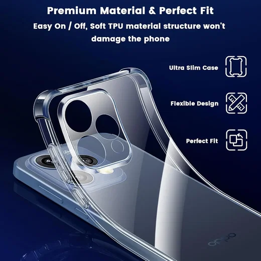 Oppo Reno 15 Hoesje Schokbestendig en Dun TPU Back Cover Transparant afbeelding 7