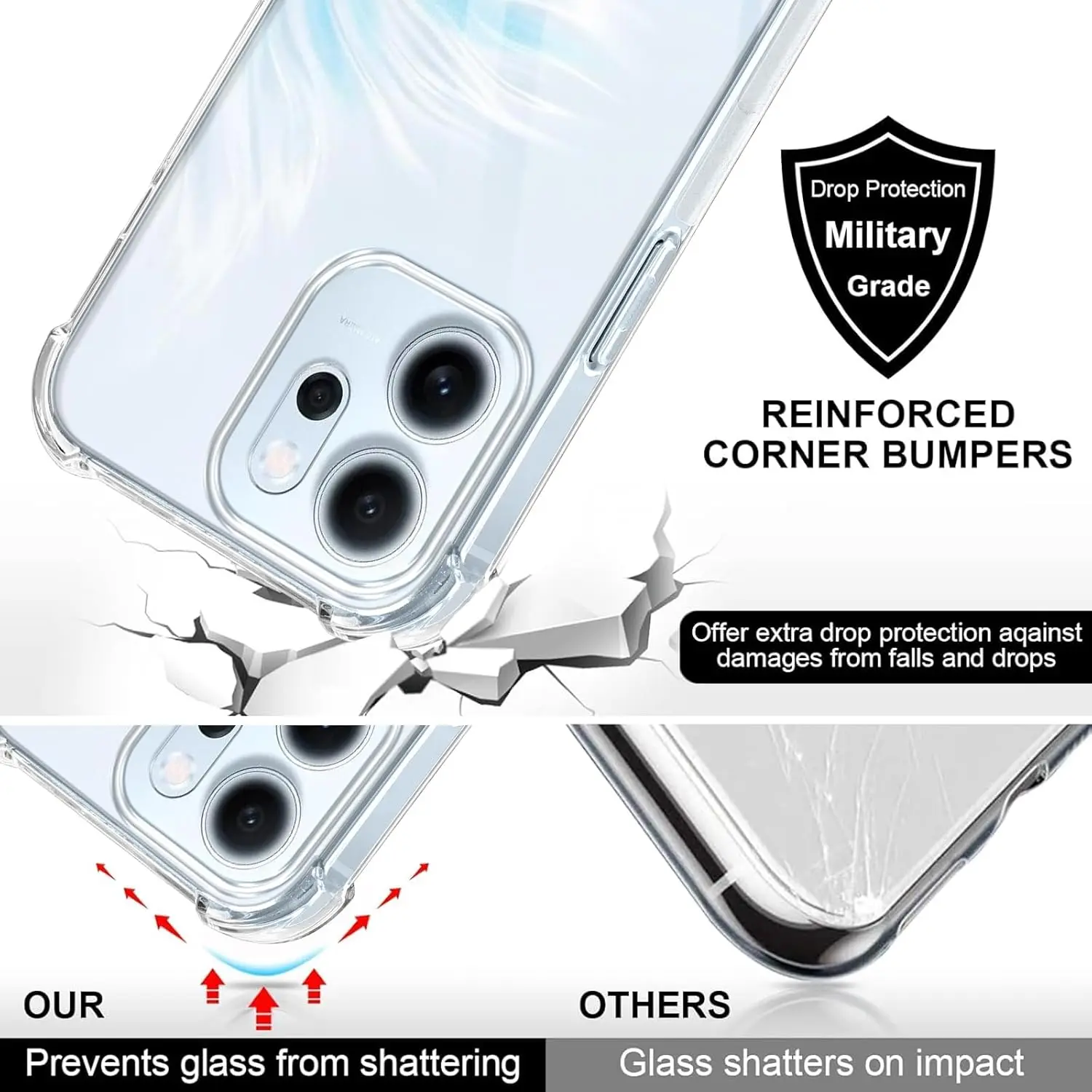 Oppo Reno 15F Hoesje met Koord Schokbestendig TPU Transparant afbeelding 3