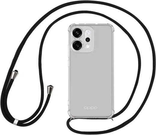 Oppo Reno 15F Hoesje met Koord Schokbestendig TPU Transparant afbeelding 1