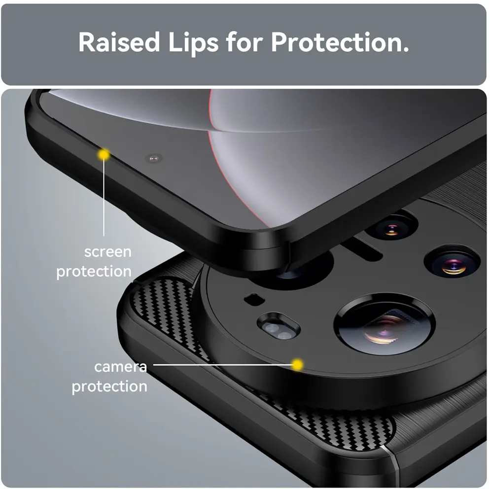Xiaomi 17 Ultra Hoesje Geborsteld TPU Flexibele Back Cover Zwart afbeelding 10