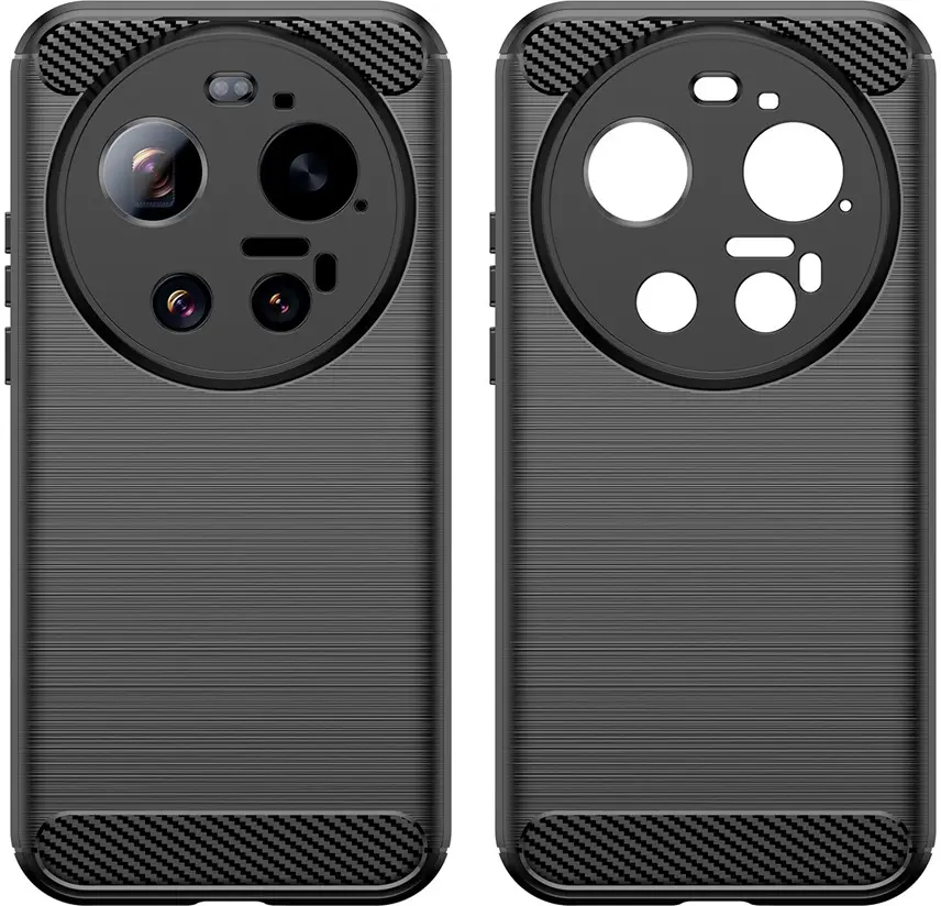 Xiaomi 17 Ultra Hoesje Geborsteld TPU Flexibele Back Cover Zwart afbeelding 2