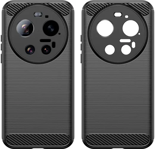 Xiaomi 17 Ultra Hoesje Geborsteld TPU Flexibele Back Cover Zwart afbeelding 2