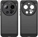 Xiaomi 17 Ultra Hoesje Geborsteld TPU Flexibele Back Cover Zwart afbeelding 2