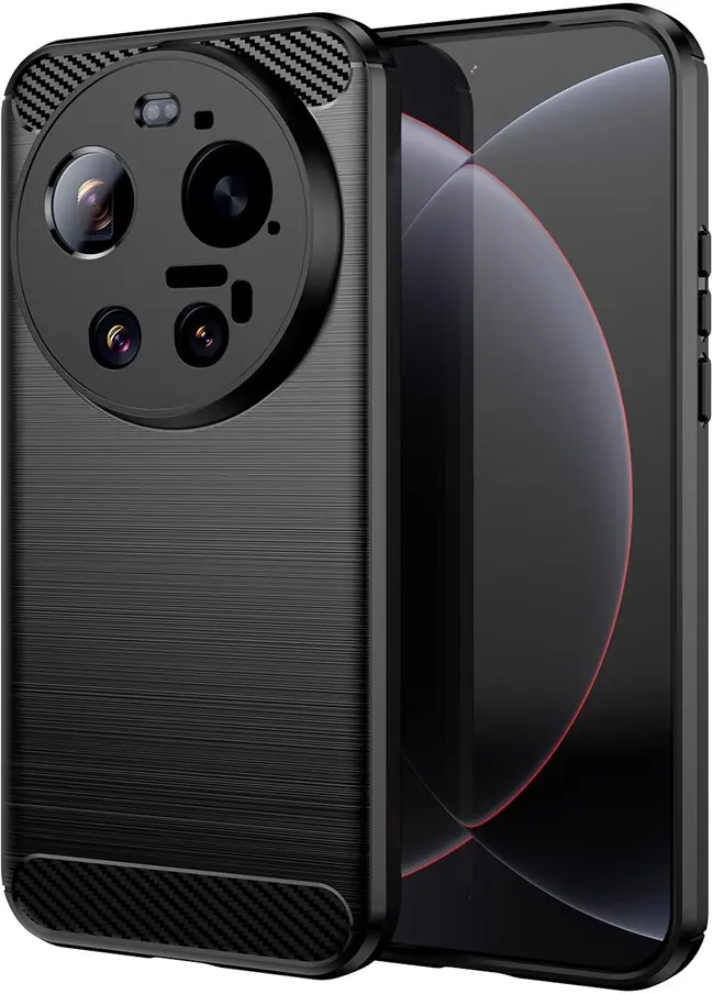 Xiaomi 17 Ultra Hoesje Geborsteld TPU Flexibele Back Cover Zwart afbeelding 1