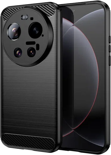 Xiaomi 17 Ultra Hoesje Geborsteld TPU Flexibele Back Cover Zwart afbeelding 1