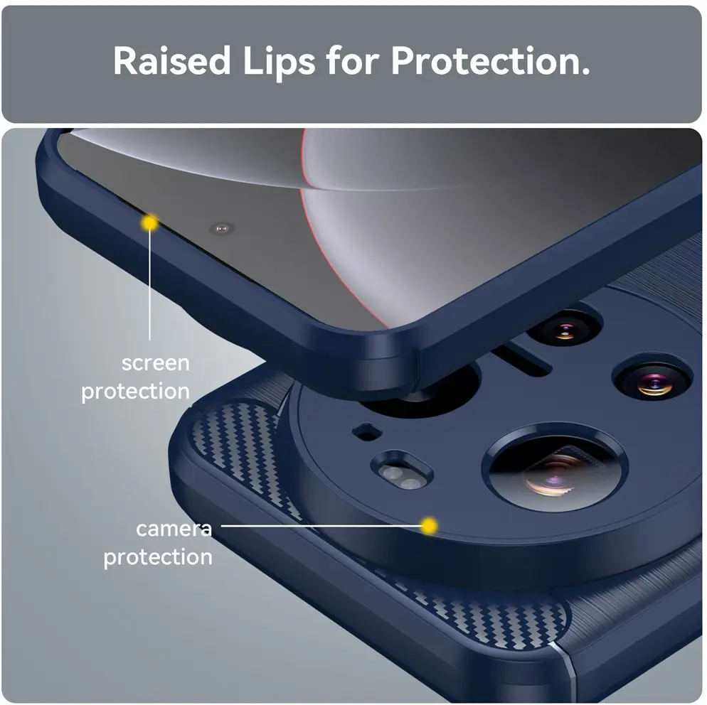 Xiaomi 17 Ultra Hoesje Geborsteld TPU Flexibele Back Cover Blauw afbeelding 10
