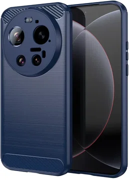 Xiaomi 17 Ultra Hoesje Geborsteld TPU Flexibele Back Cover Blauw
