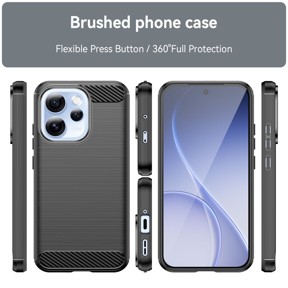 Oppo Reno 15 Pro Hoesje Geborsteld TPU Flexibele Back Cover Zwart afbeelding 11
