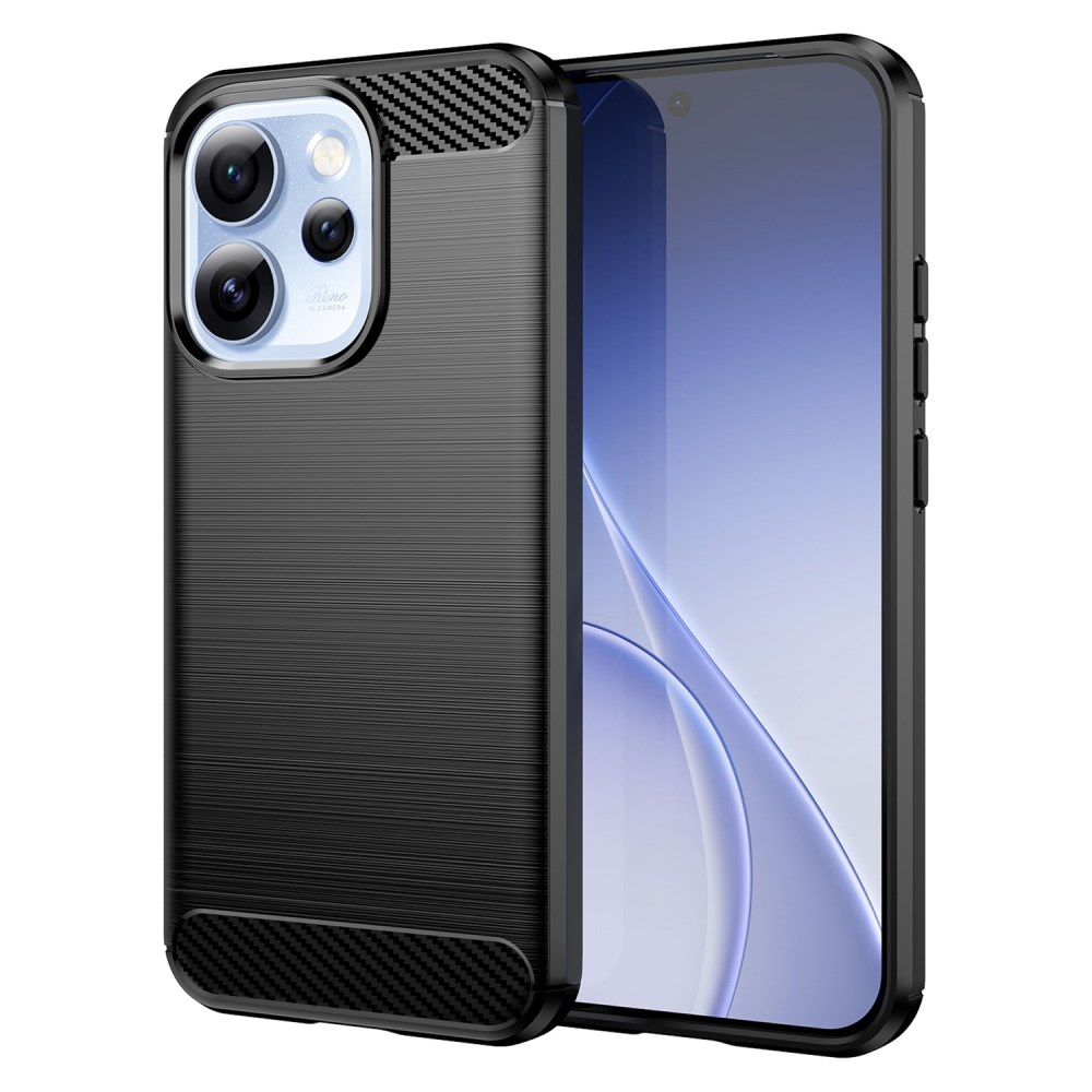 Oppo Reno 15 Pro Hoesje Geborsteld TPU Flexibele Back Cover Zwart afbeelding 1