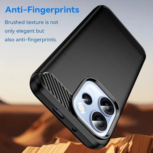 Oppo Reno 15 Pro Hoesje Geborsteld TPU Flexibele Back Cover Zwart afbeelding 4