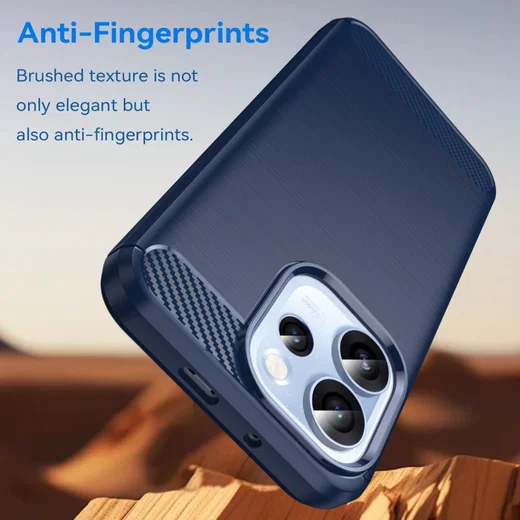 Oppo Reno 15 Pro Hoesje Geborsteld TPU Flexibele Back Cover Blauw afbeelding 4
