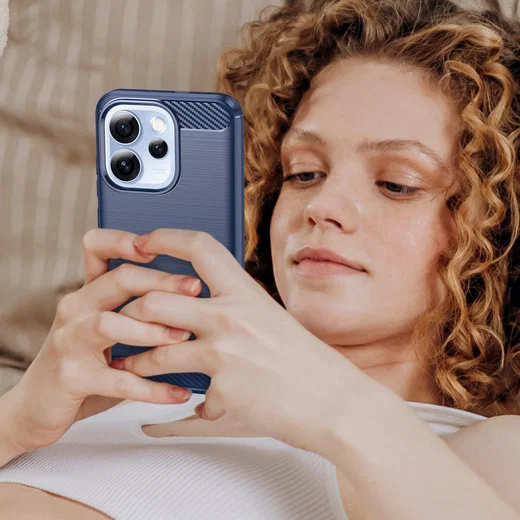 Oppo Reno 15 Pro Hoesje Geborsteld TPU Flexibele Back Cover Blauw afbeelding 10