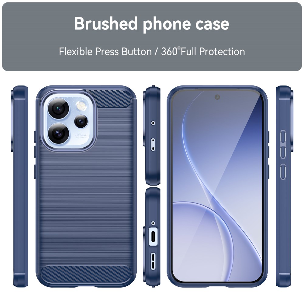 Oppo Reno 15 Pro Hoesje Geborsteld TPU Flexibele Back Cover Blauw afbeelding 11