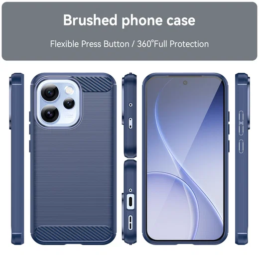 Oppo Reno 15 Pro Hoesje Geborsteld TPU Flexibele Back Cover Blauw afbeelding 11