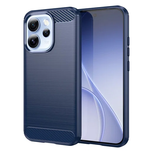 Oppo Reno 15 Pro Hoesje Geborsteld TPU Flexibele Back Cover Blauw afbeelding 1