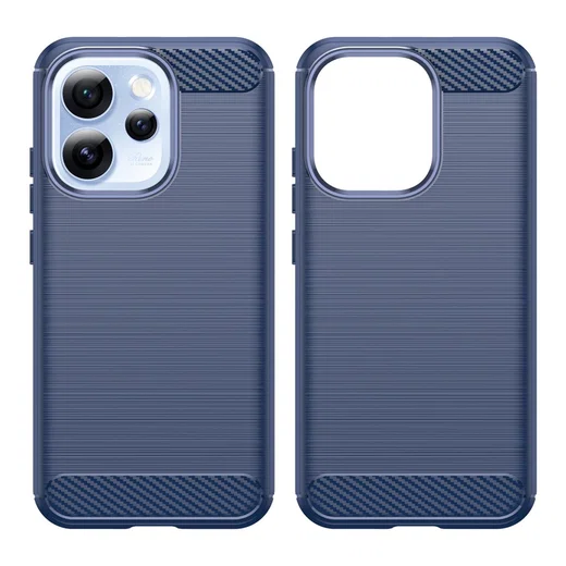Oppo Reno 15 Pro Hoesje Geborsteld TPU Flexibele Back Cover Blauw afbeelding 2