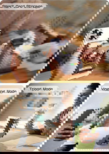 SUPCASE MagSafe Portemonnee en Standaard met AirTag-Houder / Met Standaard Zwart afbeelding 9