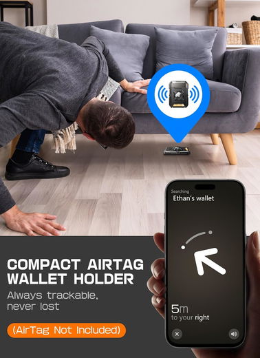 SUPCASE MagSafe Portemonnee en Standaard met AirTag-Houder / Met Standaard Zwart afbeelding 5