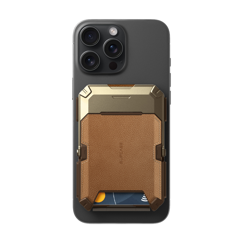 SUPCASE MagFlip MagSafe Pasjeshouder / Kaarthouder en Standaard Bruin afbeelding 2