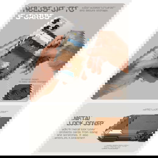 SUPCASE MagFlip MagSafe Pasjeshouder / Kaarthouder en Standaard Bruin afbeelding 4