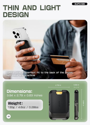 SUPCASE UB Mag Vault MagSafe Pasjeshouder en Standaard Carbon Zwart afbeelding 10