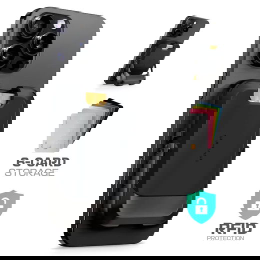 SUPCASE UB Mag Vault MagSafe Pasjeshouder en Standaard Carbon Zwart afbeelding 14