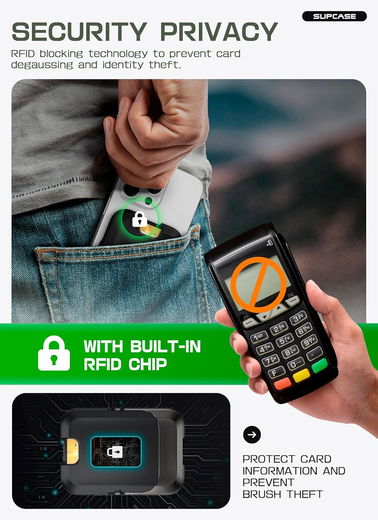 SUPCASE UB Mag Vault MagSafe Pasjeshouder en Standaard Carbon Zwart afbeelding 9