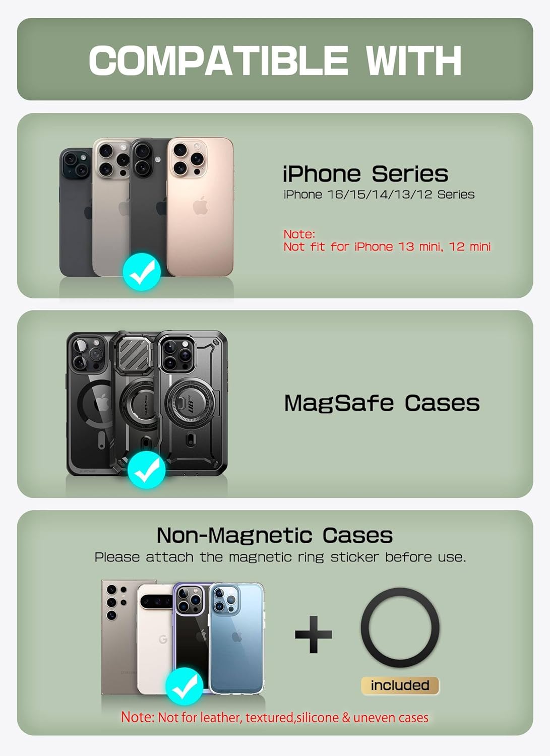 SUPCASE UB Mag Vault MagSafe Pasjeshouder en Standaard Carbon Zwart afbeelding 4