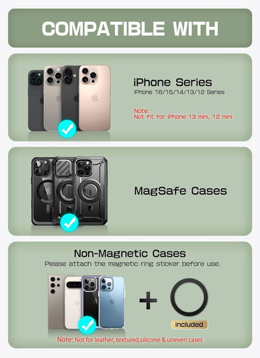 SUPCASE UB Mag Vault MagSafe Pasjeshouder en Standaard Carbon Zwart afbeelding 4