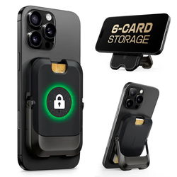 SUPCASE UB Mag Vault MagSafe Pasjeshouder en Standaard Carbon Zwart afbeelding