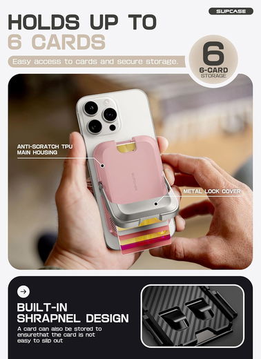 SUPCASE UB Mag Vault MagSafe Pasjeshouder en Standaard Roze afbeelding 6
