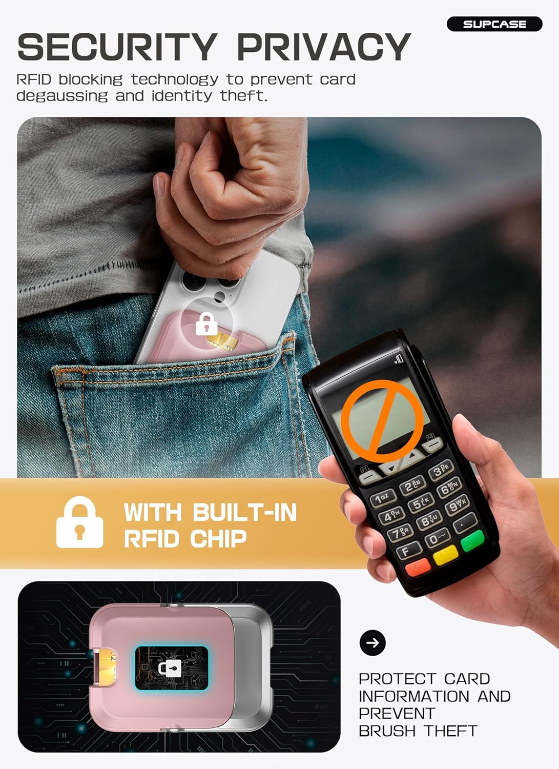 SUPCASE UB Mag Vault MagSafe Pasjeshouder en Standaard Roze afbeelding 9