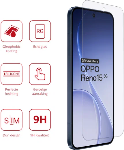 Rosso Oppo Reno 15 9H Tempered Glass Screen Protector afbeelding 2