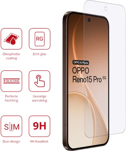 Rosso Oppo Reno 15 Pro 9H Tempered Glass Screen Protector afbeelding 2