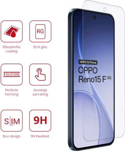 Rosso Oppo Reno 15 F 9H Tempered Glass Screen Protector afbeelding 2
